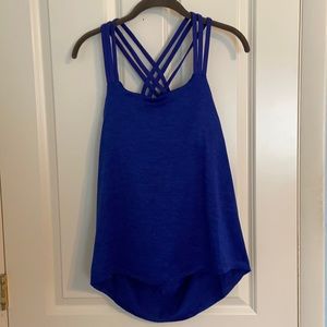 Prana blue tank with open back